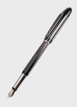 Перьевая ручка Cerruti 1881 Ligne черного цвета в белую полосу, фото
