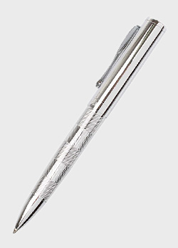 Серебристая шариковая ручка Cerruti 1881 Essence с гильошированным корпусом, фото