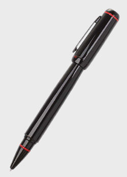 Черная глянцевая ручка-роллер Cerruti 1881 Halo с красным кантом, фото