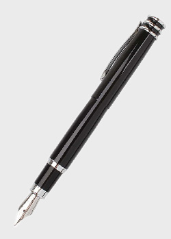Перьевая черная ручка Cerruti 1881 Ring Top с тройным кольцом на колпачке, фото