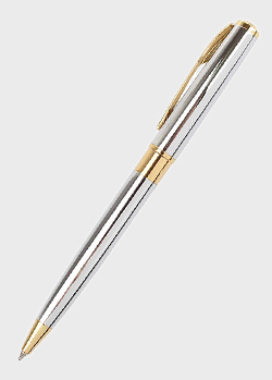 Шариковая серебристая ручка Ungaro Castello с золотистыми деталями, фото