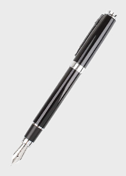 Черная перьевая ручка Ungaro Livourne с серебристыми деталями, фото