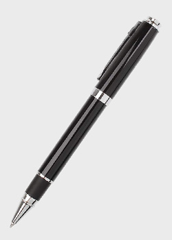 Черная ручка-роллер Ungaro Livourne с серебристыми деталями, фото