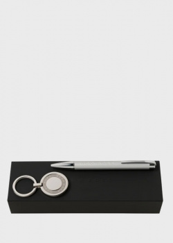 Набор Hugo Boss Chrome из шариковой ручка и кольца для ключей, фото