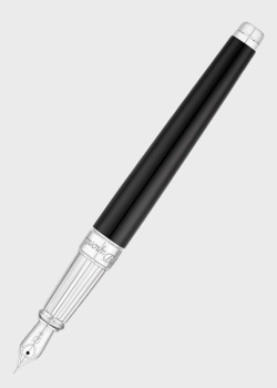 Перьевая ручка S.T.Dupont Line D из черного лакированного палладия, фото