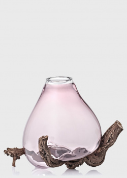 Стеклянная ваза IVV Sedimenti 40см фиолетового цвета, фото