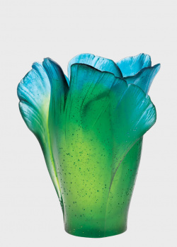 Хрустальная ваза Daum Ginko 17см зеленого цвета, фото