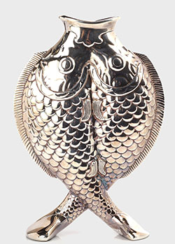 Посеребренная стальная ваза Christofle Рыбы 15см, фото