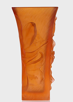 Ваза Daum Mandarine янтарного цвета, фото