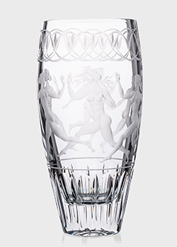 Хрустальная ваза Faberge с гравированным рисунком, фото