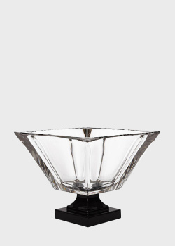Хрустальная ваза на ножке Cre Art в форме чаши с позолоченным ободком, фото