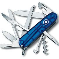 Нож Victorinox Huntsman полупрозрачный синий (15 предметов), фото