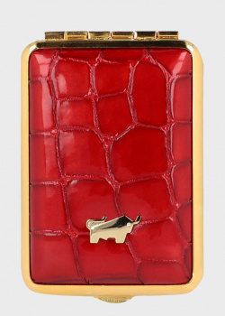 Красная таблетница Braun Bueffel Verona с тиснением кроко, фото