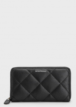 Стеганый кошелек Emporio Armani черного цвета, фото