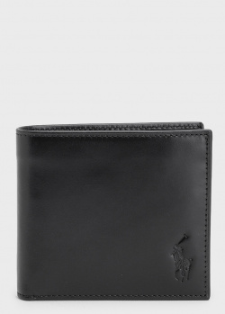 Кожаное портмоне Polo Ralph Lauren с с брендовым принтом внутри, фото