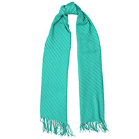 Однотонный шарф-плиссе Fattorseta цвета морской волны, фото