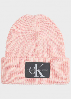 Женская шапка Calvin Klein розового цвета, фото