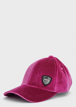 Велюровая кепка EA7 Emporio Armani Athletic Velour розового цвета, фото