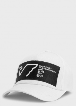 Белая кепка Emporio Armani Borgonuovo с черной нашивкой, фото