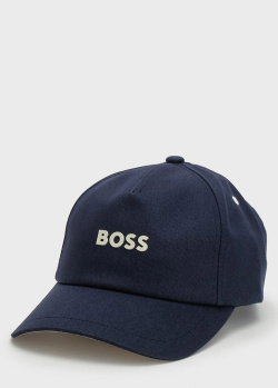 Темно-синяя кепка Hugo Boss с логотипом, фото