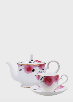 Чайный набор на 6 персон Noritake Yae с цветочным рисунком, фото