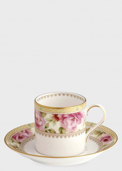 Чашка с блюдцем Noritake Hertford c цветочным рисунком, фото