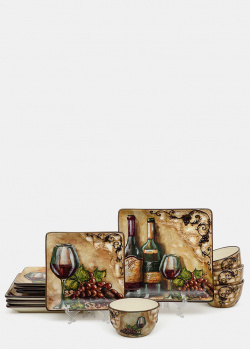 Сервиз с квадратными тарелками Certified International Тосканский натюрморт на 4 персоны, фото