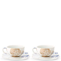 Чашки с блюдцами Pip Studio Royal White на 2-х персон, фото