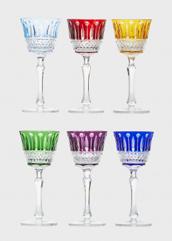 Набор бокалов для вина Faberge Xenia 6шт из цветного хрусталя, фото